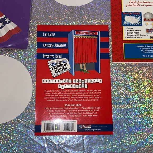 ELECTION Resources Lot of 2 Activity Books and Patriotic Bunting Accents - Picture 5 of 16